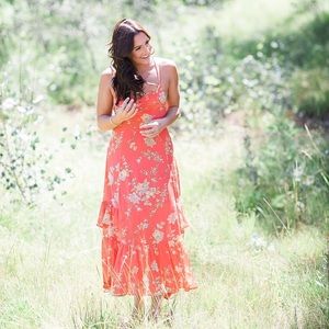 Urban Outfitters ruffle floral maxi dress